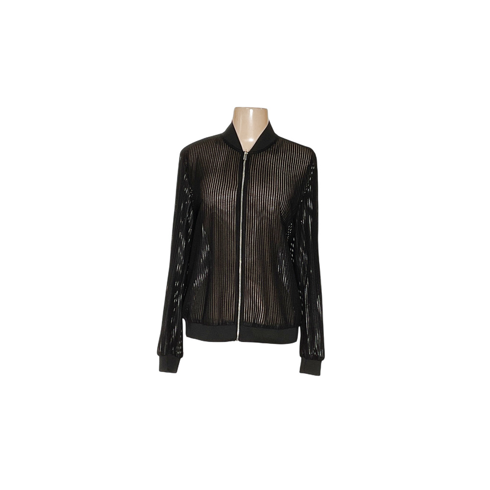 Zara Black Mesh Basic Jacket - image 1
